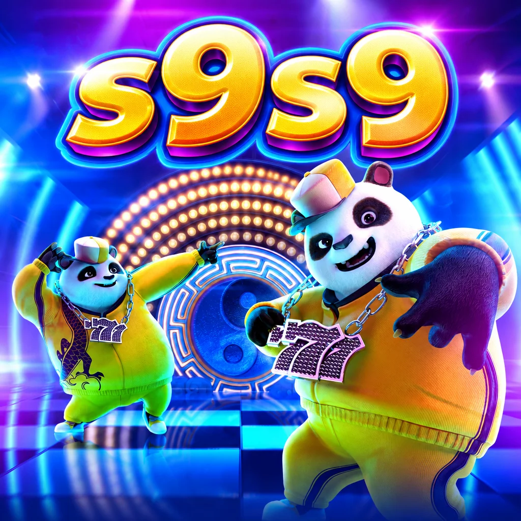 s9s9 Hip Hop Panda menampilkan karakter panda berbusana hip hop kuning di atas panggung musik